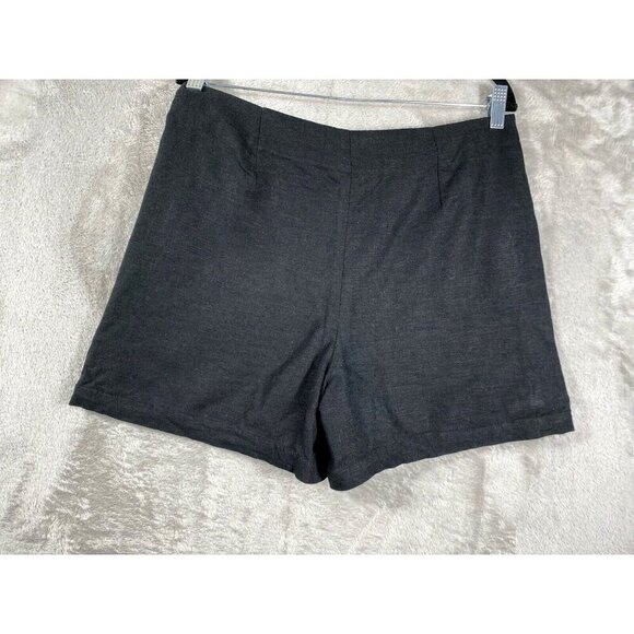 J. Crew Nautical Sailor Shorts Linen Blend Button Black Sz 6 - Picture 7 of 16